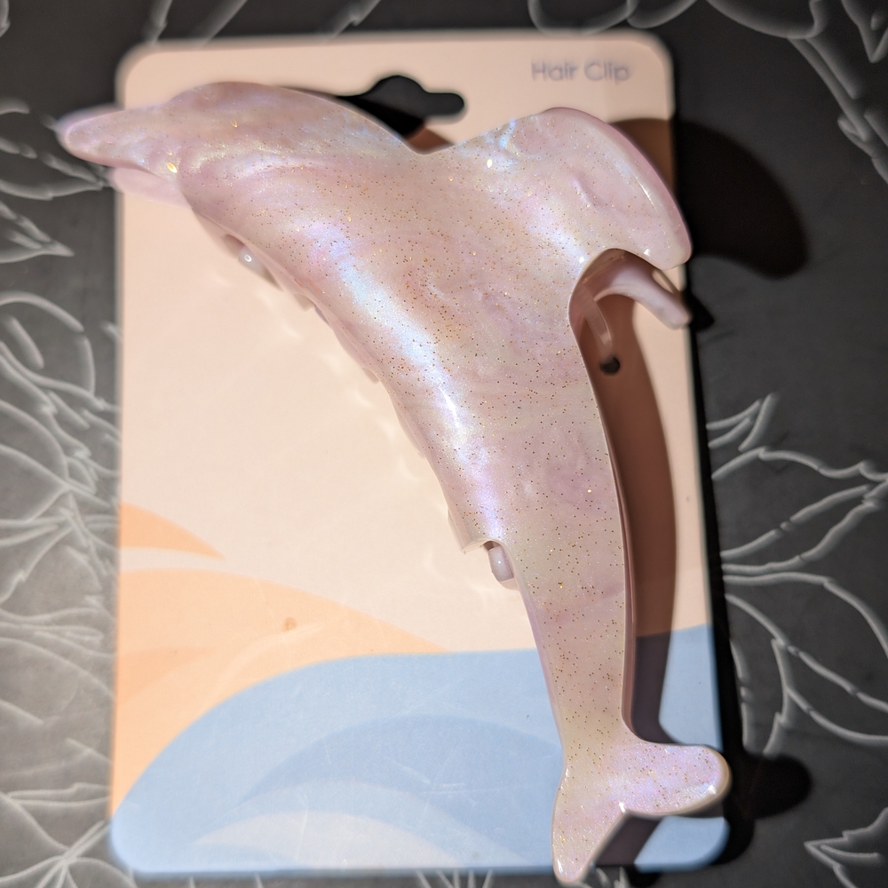 Iridescent Dolphin Hair Clip